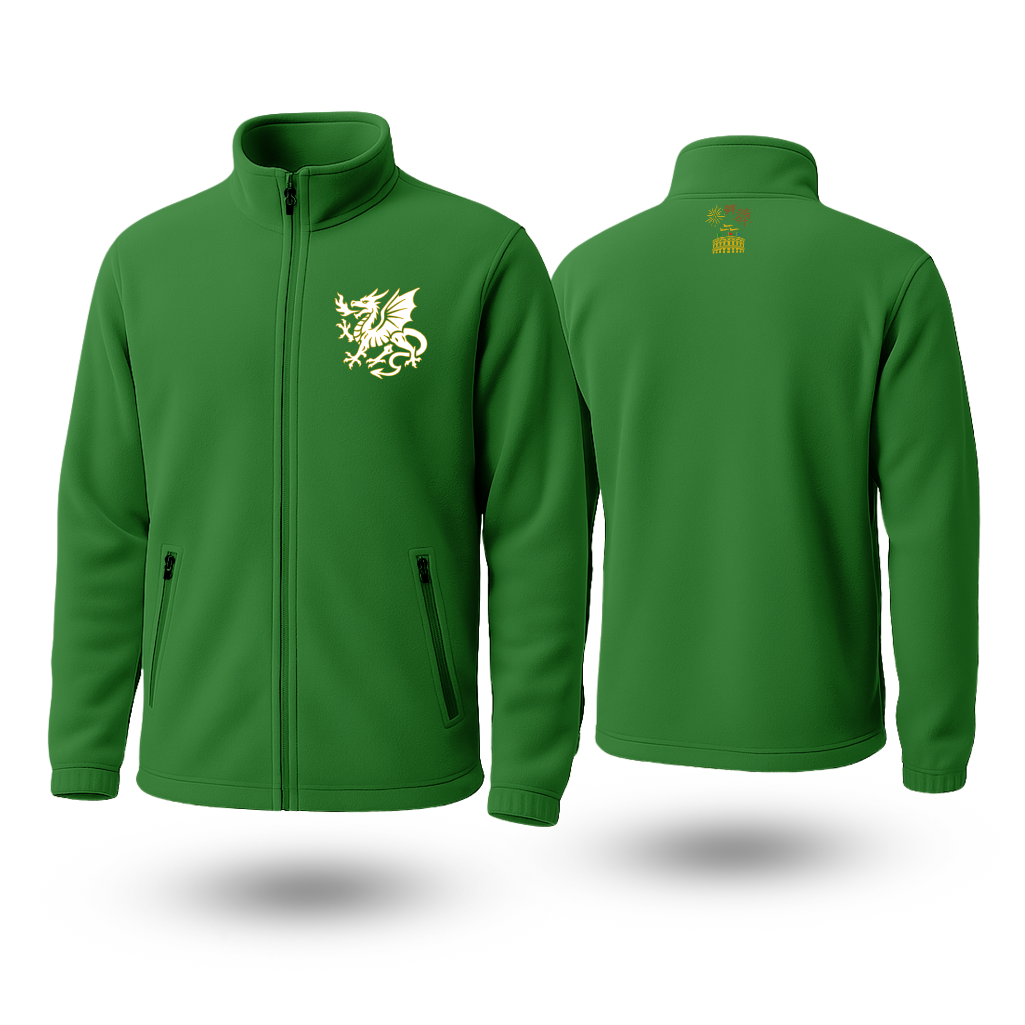 White Dragon Black Fleese Zipper