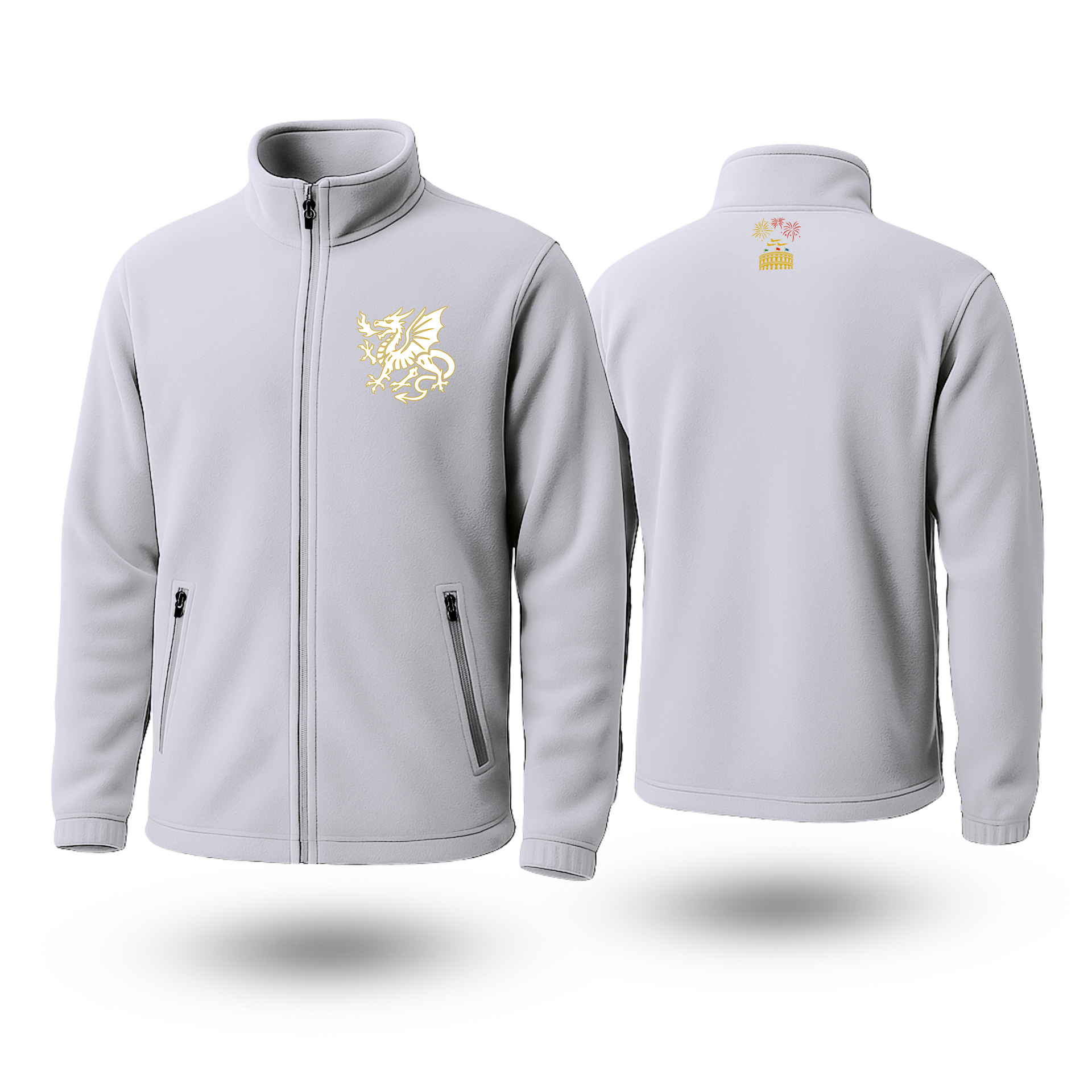 White Dragon Black Fleese Zipper