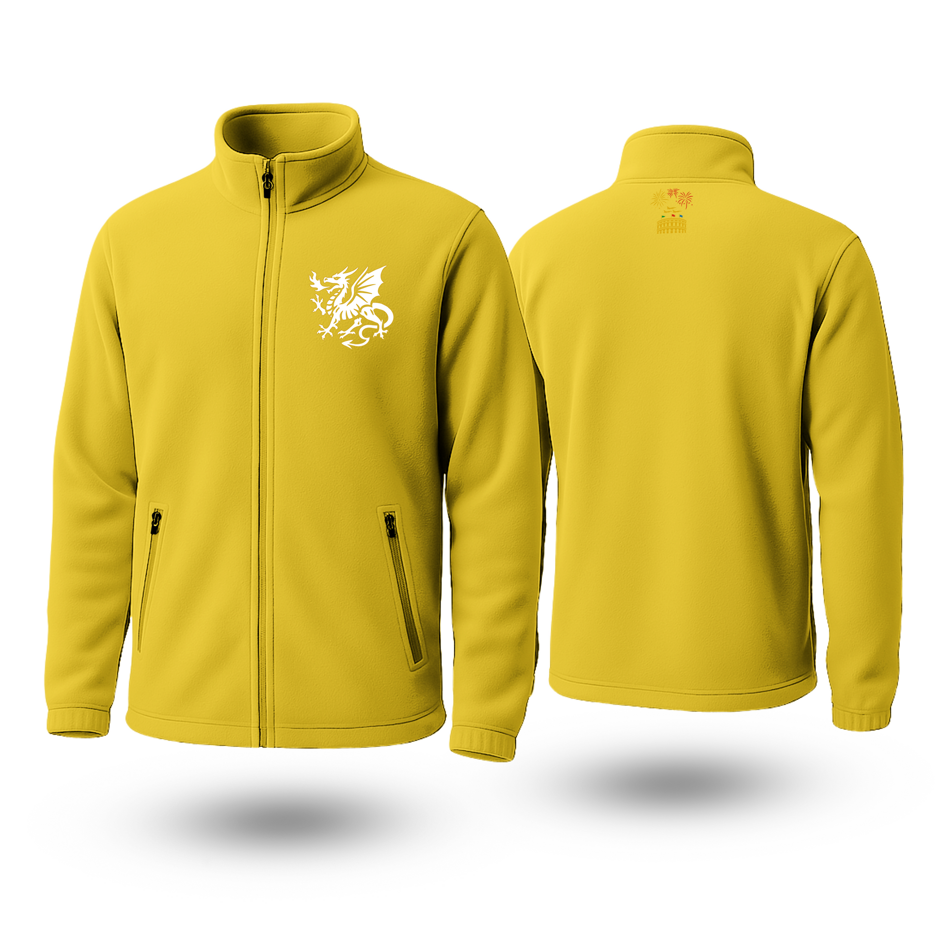 White Dragon Black Fleese Zipper