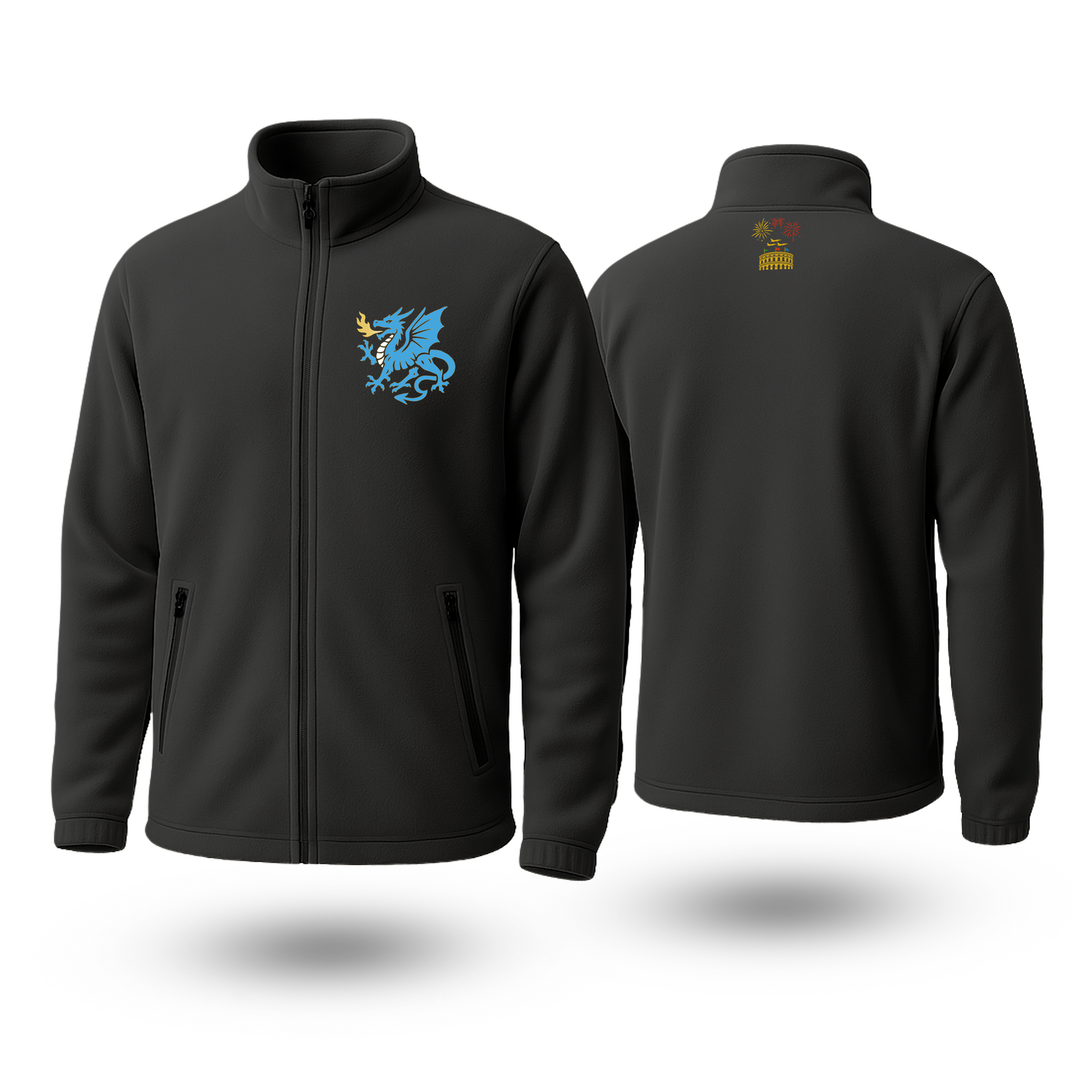 Blue Dragon Black Fleece Zipper